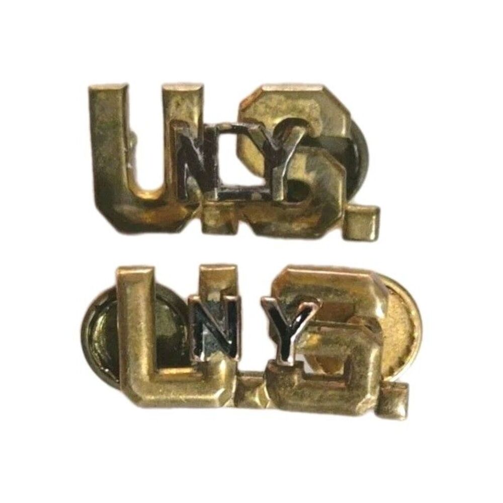 New York State Guard Officers Collar Device Lot Of 2